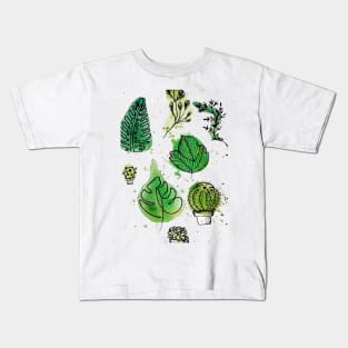 Cute Cactus and Plants Kids T-Shirt